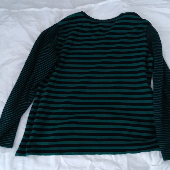 Green and black striped casual sweater - Picture 3 of 3